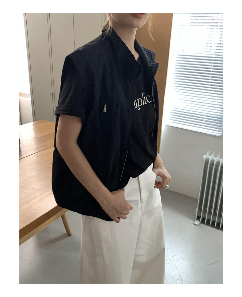 ノーカラージャケット シンプルノーカラージレベスト