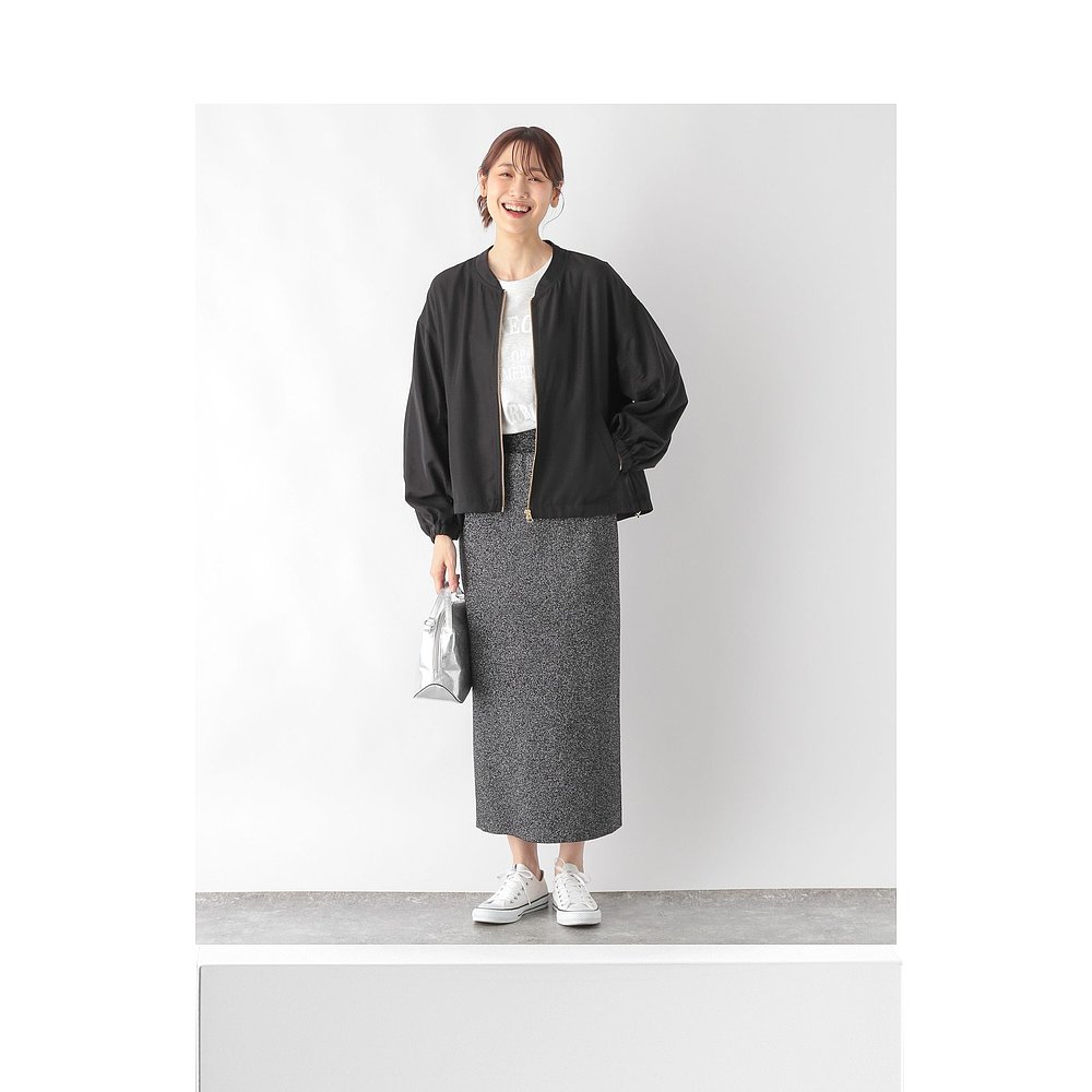 ノーカラージャケット ノーカラージャケット ゆったりシルエット麻混ブルゾン