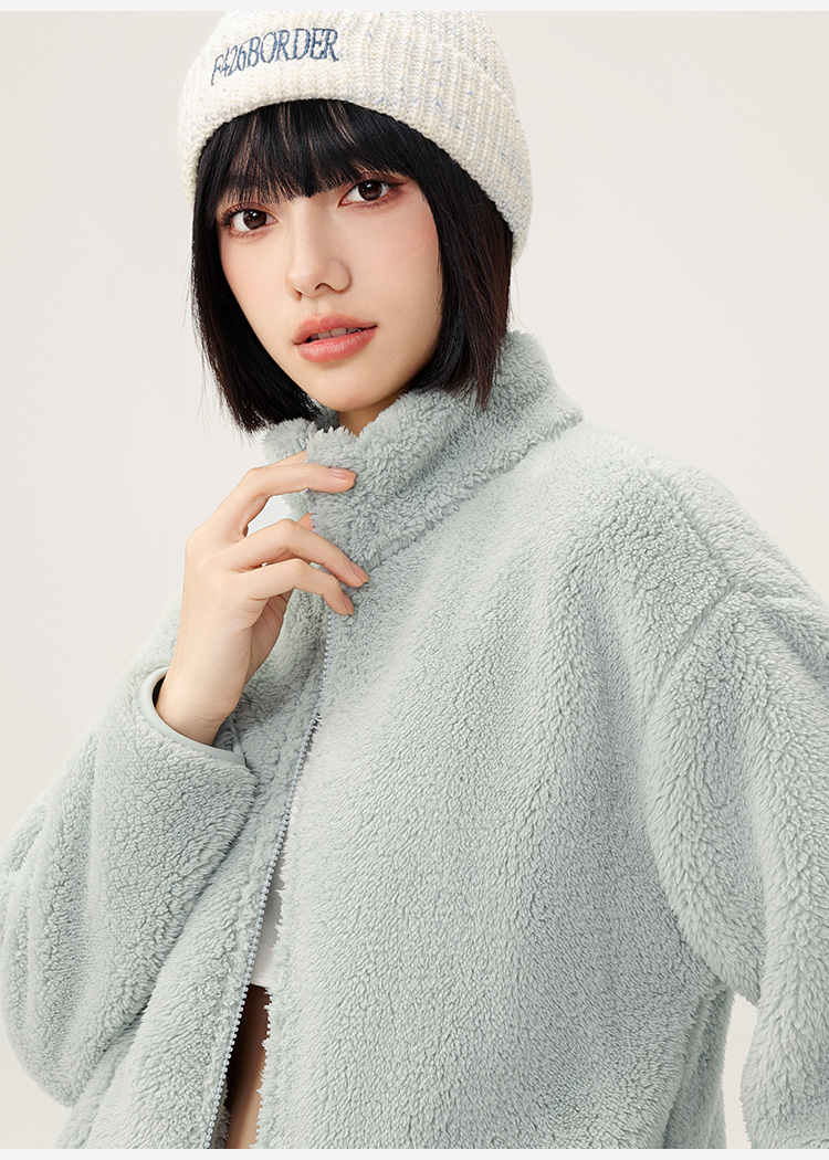 ノーカラージャケット もこもこ温もりノーカラーボアジャケット