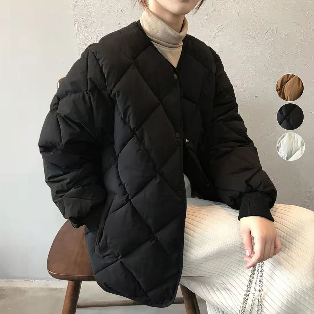ノーカラージャケット ノーカラー キルティングジャケット レディース 中綿
