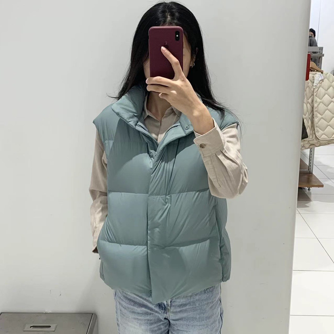 ノーカラージャケット 中綿入りノーカラーダウンベスト