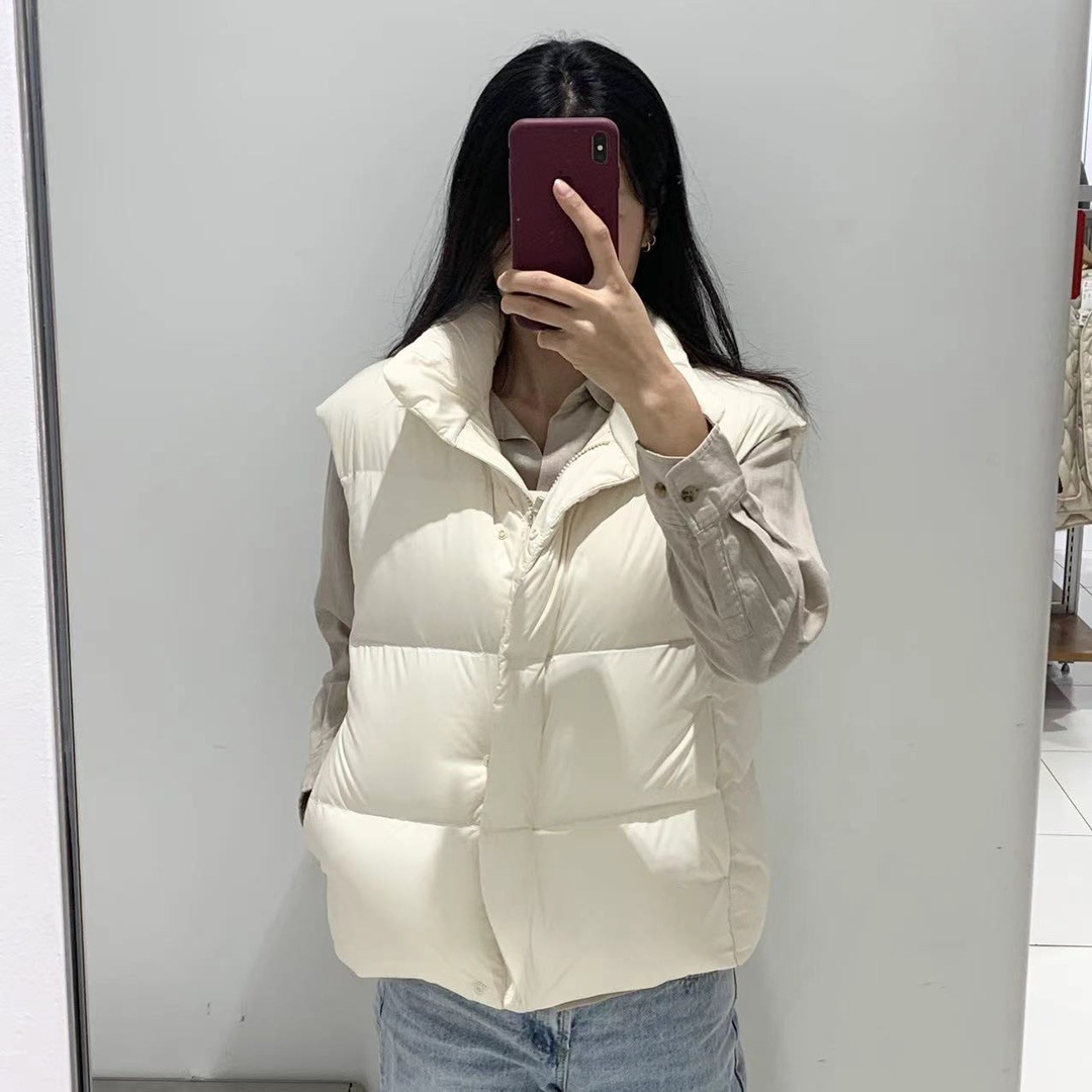 ノーカラージャケット 中綿入りノーカラーダウンベスト