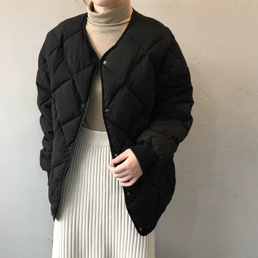 ノーカラージャケット ノーカラー キルティングジャケット レディース 中綿