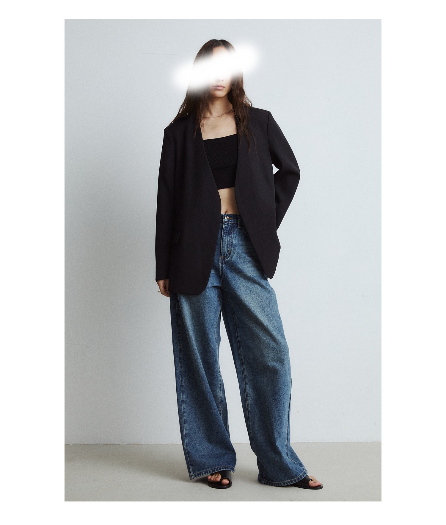 ノーカラージャケット シンプルノーカラーカッティングジャケット