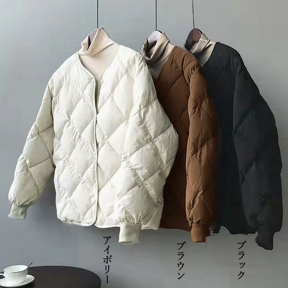 ノーカラージャケット ノーカラー キルティングジャケット レディース 中綿