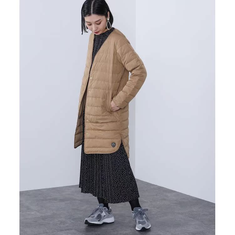 ノーカラージャケット ノーカラージャケット 軽やか暖か ロングキルティング