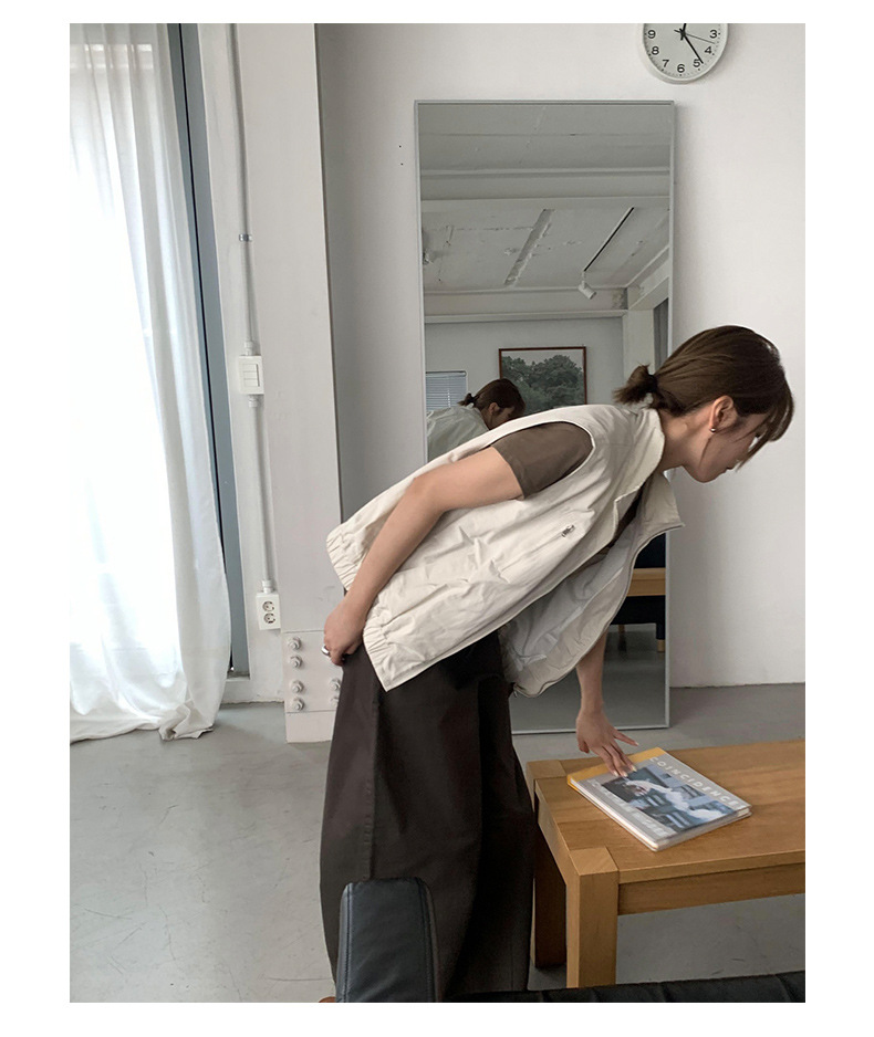 ノーカラージャケット シンプルノーカラージレベスト