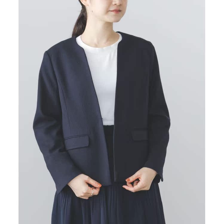 ノーカラージャケット ノーカラージャケット 凛とした佇まい リネンノーカラー