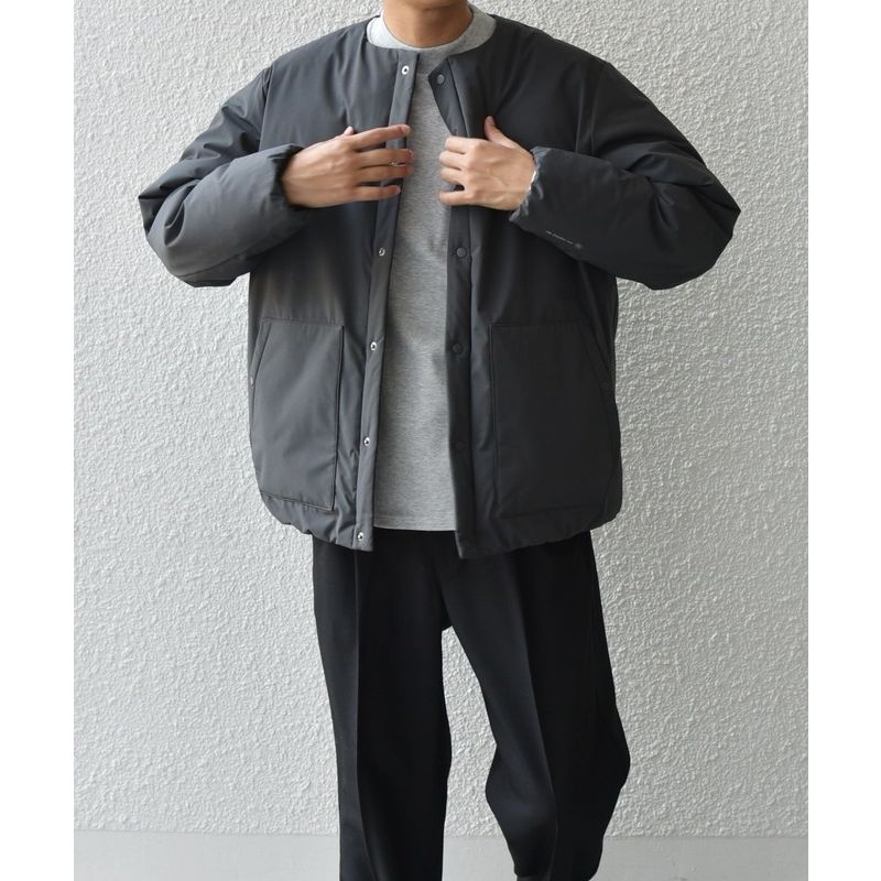 ノーカラージャケット 洗練リネンノーカラージャケット