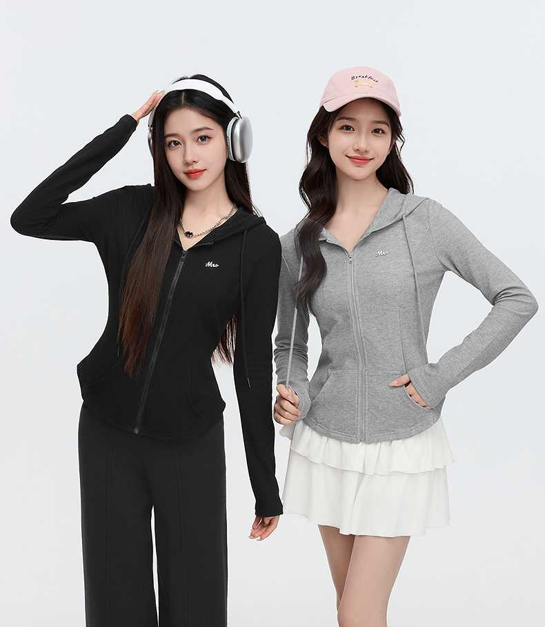 レディースパーカー マカロンスリムパーカー