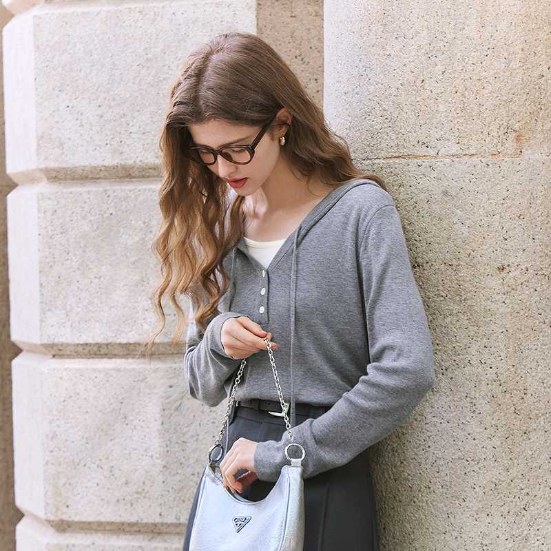 レディースパーカー シンプルカジュアルパーカー