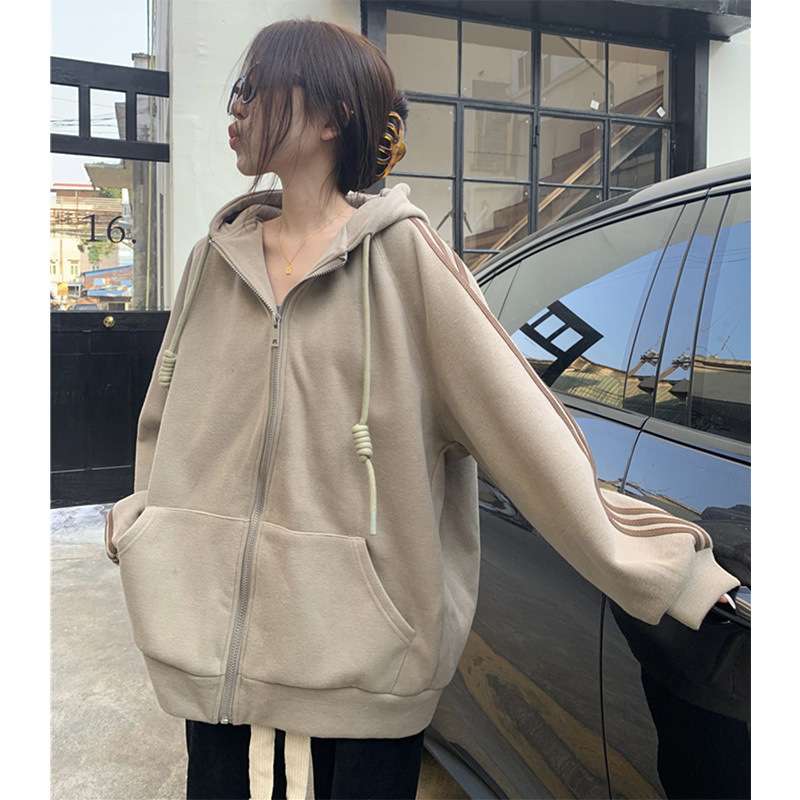 レディースパーカー ふんわりシルエット ジップアップパーカー