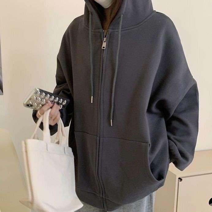 レディースパーカー シンプル大人カジュアルロング丈パーカー