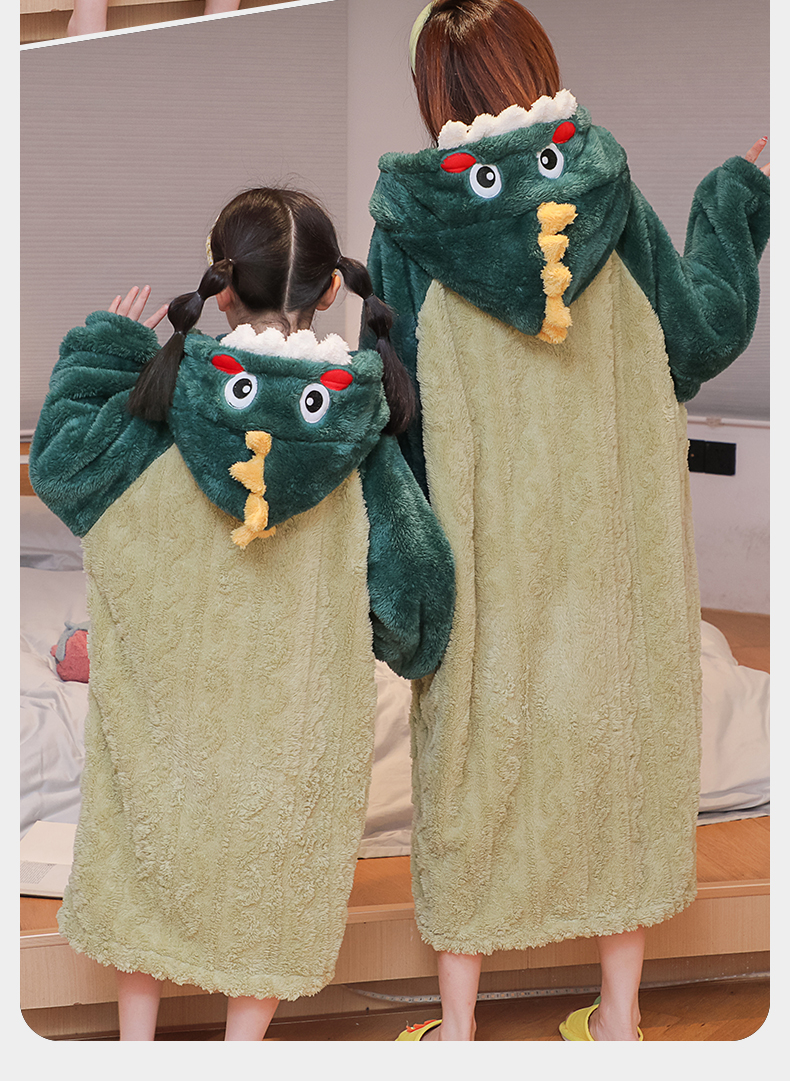 レディースパーカー もこもこ恐竜パーカーワンピース