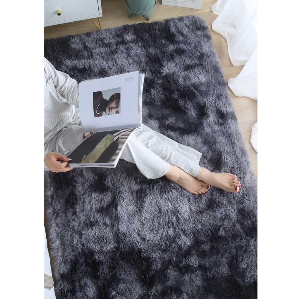床マット ふわふわ長毛ラグマット 高級感ベッドサイド絨毯