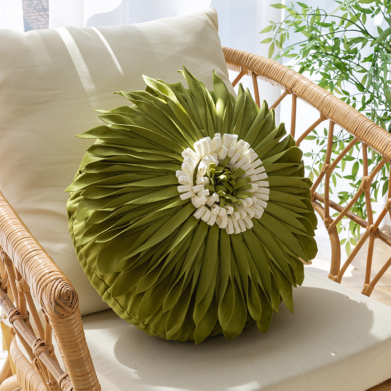 ソファクッション 植物刺繍デザインクッション