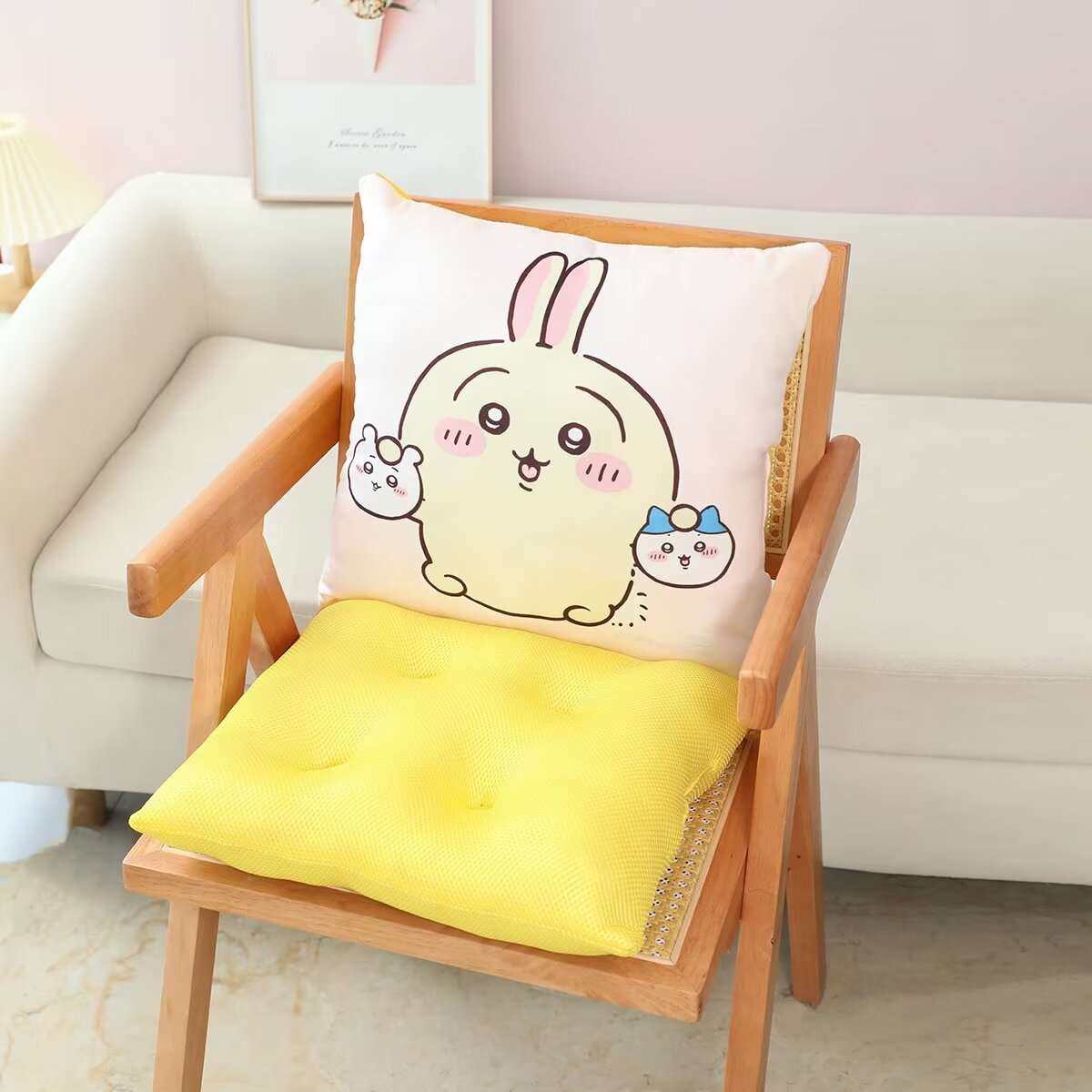 ソファクッション うさぎと小さなお友達のクッションセット