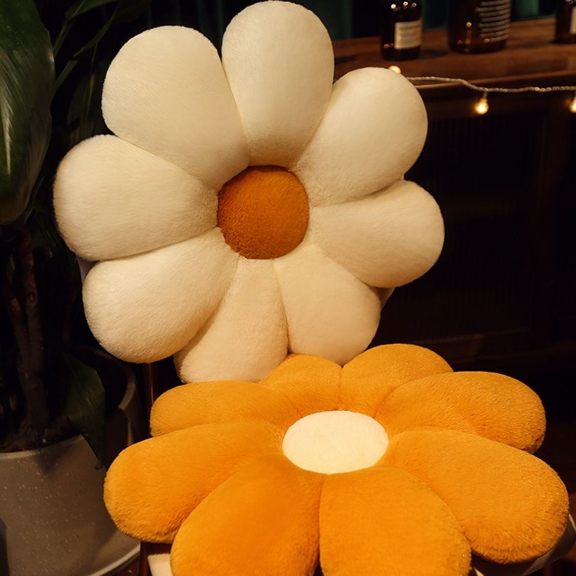 ソファクッション 花びら形のふわもこクッション