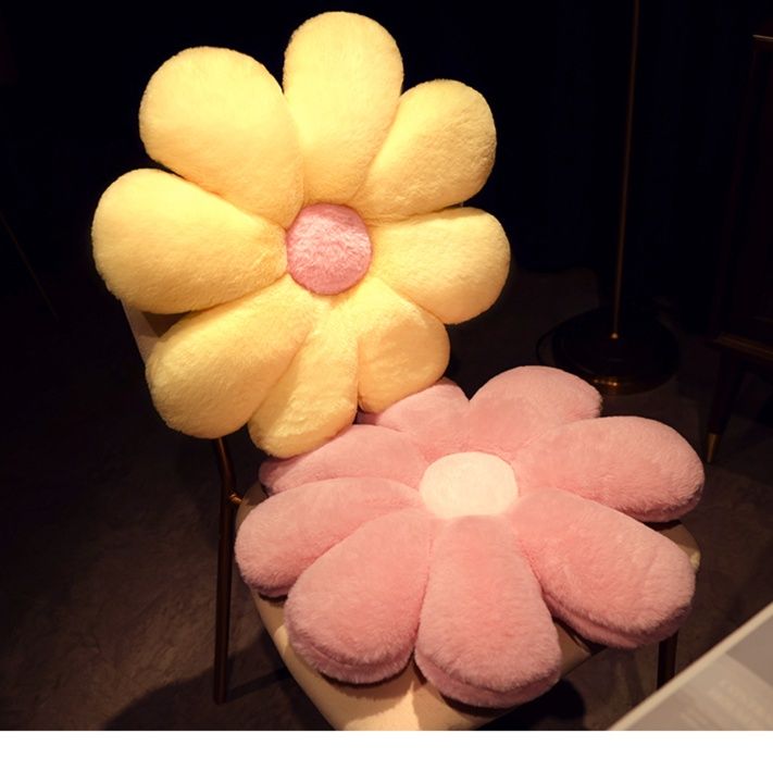 ソファクッション 花びら形のふわもこクッション