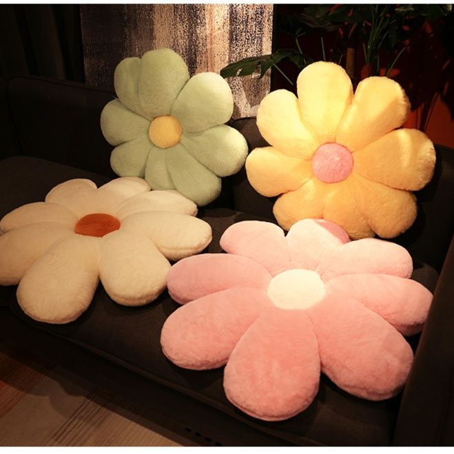 ソファクッション 花びら形のふわもこクッション