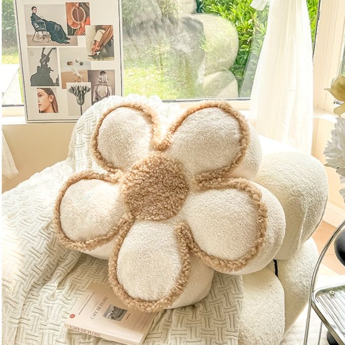 ソファクッション 花びら型ふわもこソファクッション