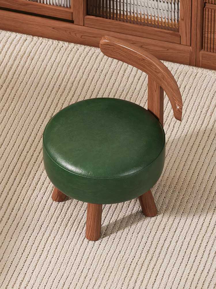 ソファクッション 北欧風木脚付きレザースツール