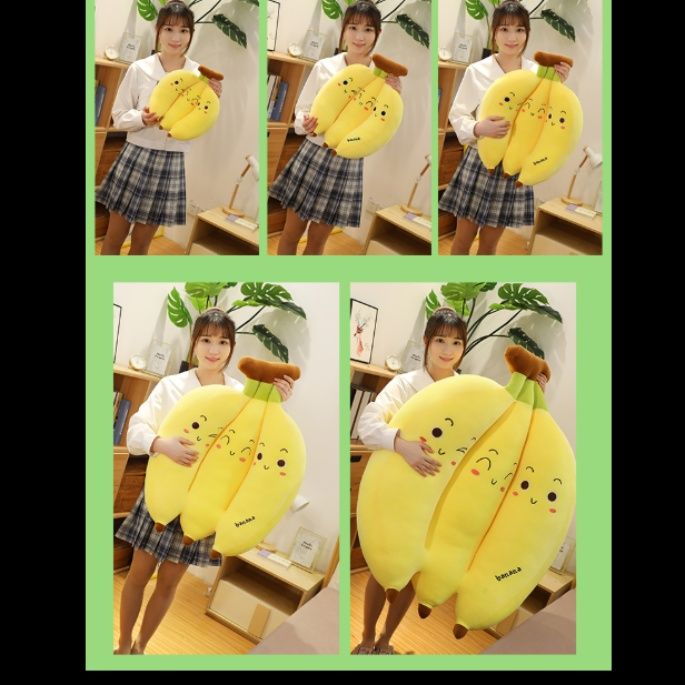 ソファクッション 愛らしいバナナ型特大抱き枕ソファクッション
