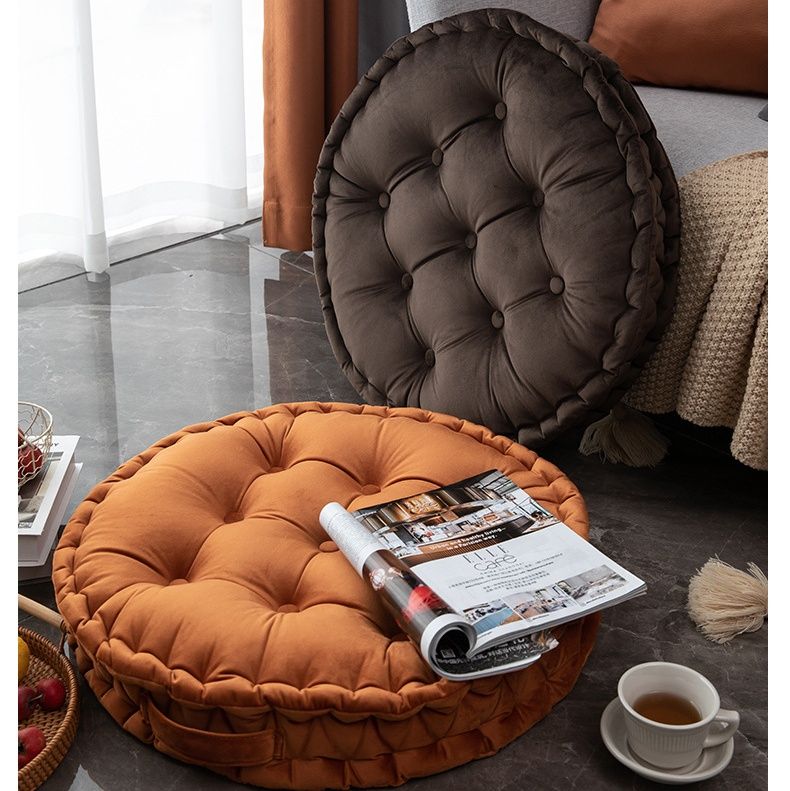 ソファクッション ふっくら丸型キルティング座布団