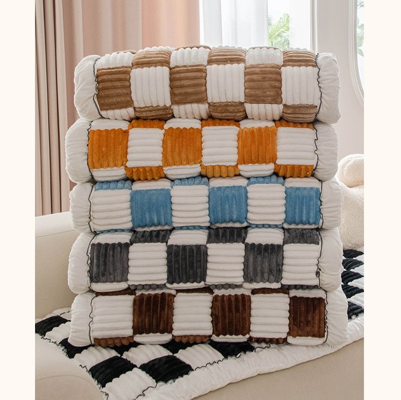 ソファクッション 市松模様キルト仕様ソファマット座布団