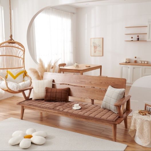 ソファクッション 格子縫い木製長椅子用ふかふか座布団