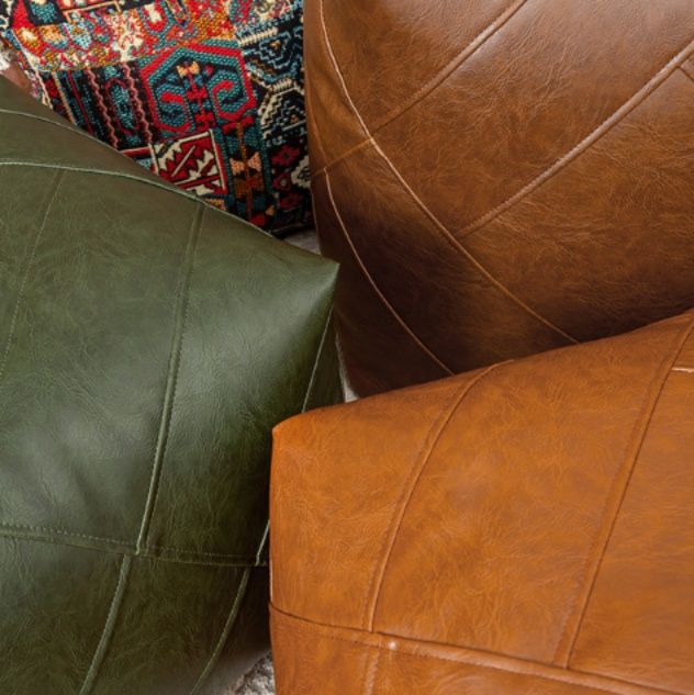 ソファクッション 高級感漂う立方体レザー製ソファクッション座墊