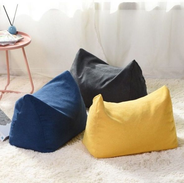 ソファクッション 三角形背もたれビーズ充填ソファクッション