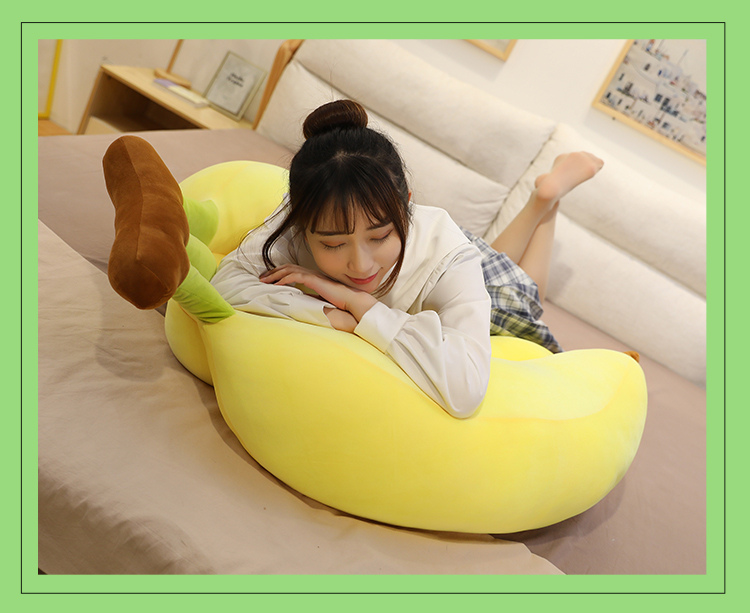 ソファクッション 愛らしいバナナ型特大抱き枕ソファクッション