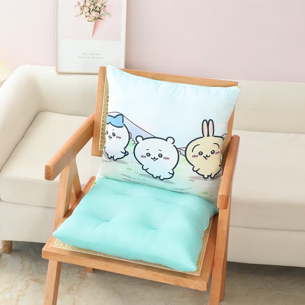 ソファクッション うさぎと小さなお友達のクッションセット