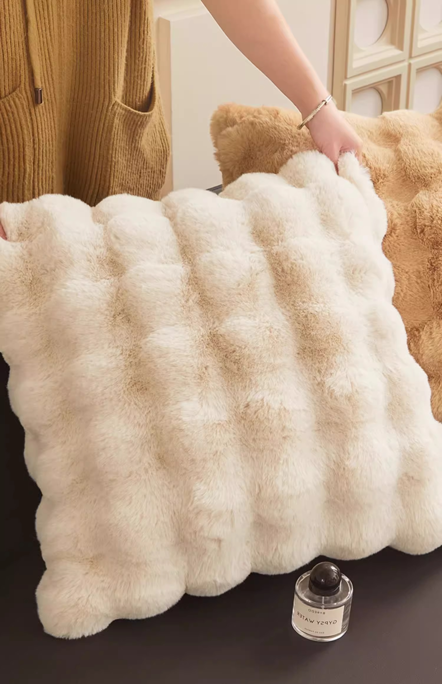 ふわもこキルトソファクッション