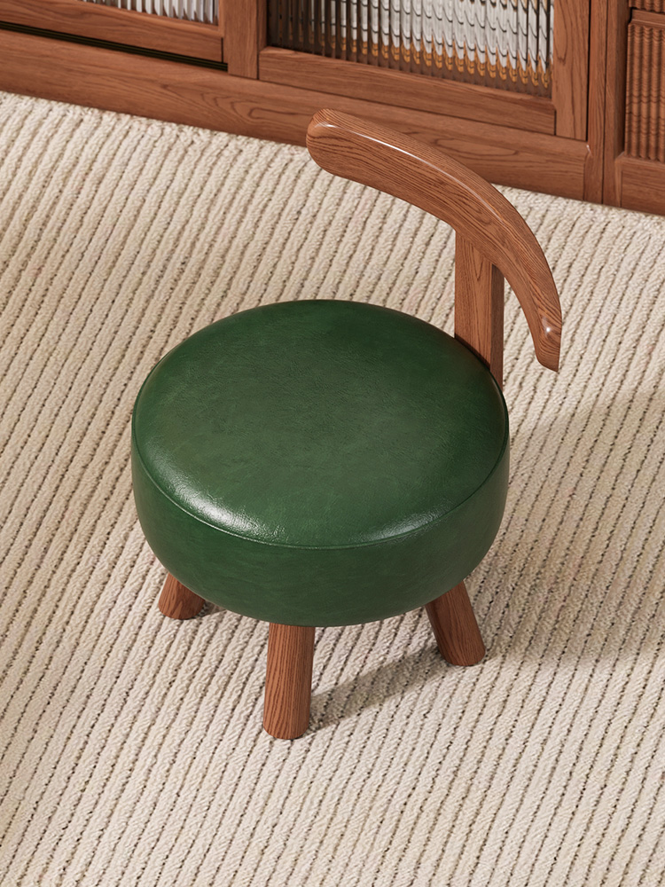 ソファクッション 北欧風木脚付きレザースツール