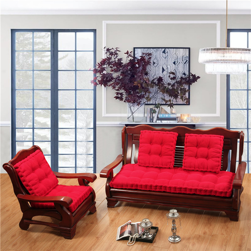 ソファクッション 格子模様キルト加工木製椅子用座布団