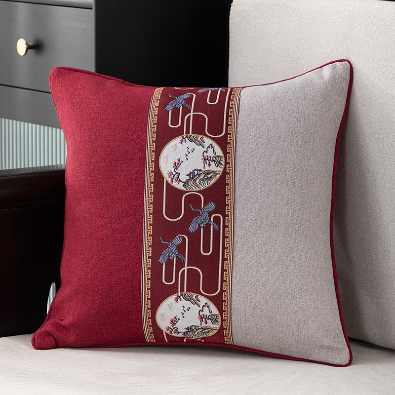 古典飛鳥刺繍ソファクッション