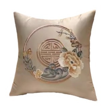 ソファクッション 伝統花鳥刺繍クッション