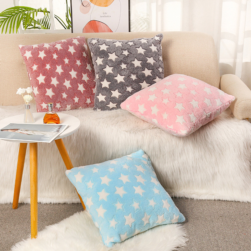 ソファクッション 星柄もこもこふわふわソファクッション