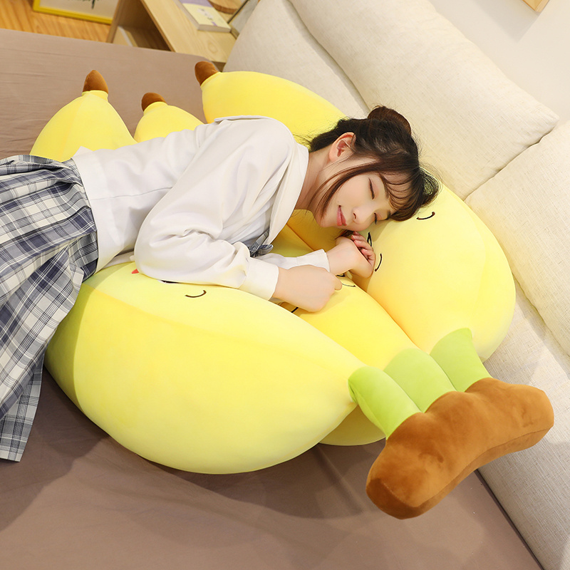 ソファクッション 愛らしいバナナ型特大抱き枕ソファクッション
