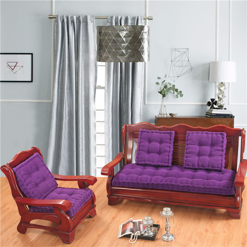 ソファクッション 格子模様キルト加工木製椅子用座布団