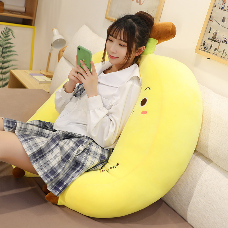 ソファクッション 愛らしいバナナ型特大抱き枕ソファクッション