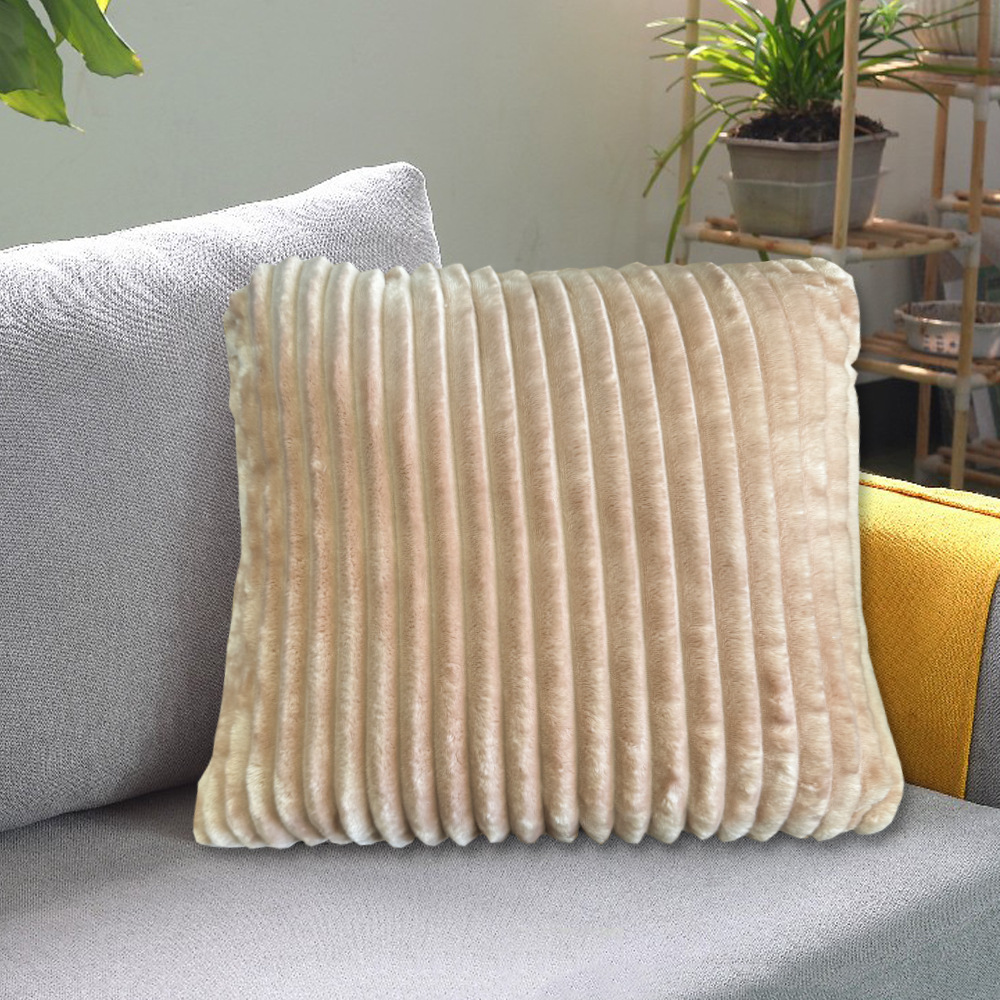 ソファクッション 立体畝編みデザイン柔らか素材のソファクッション