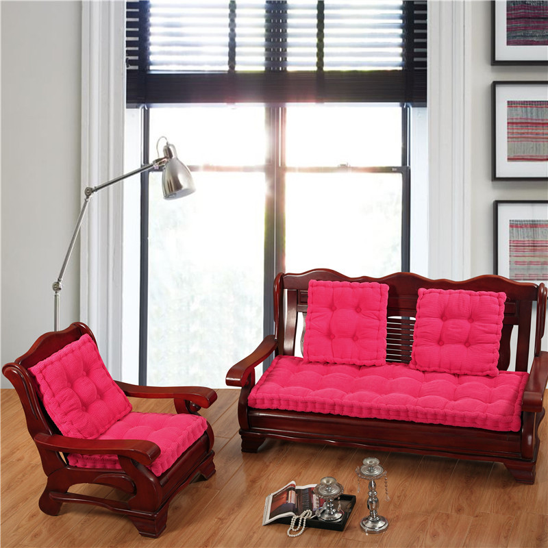 ソファクッション 格子模様キルト加工木製椅子用座布団