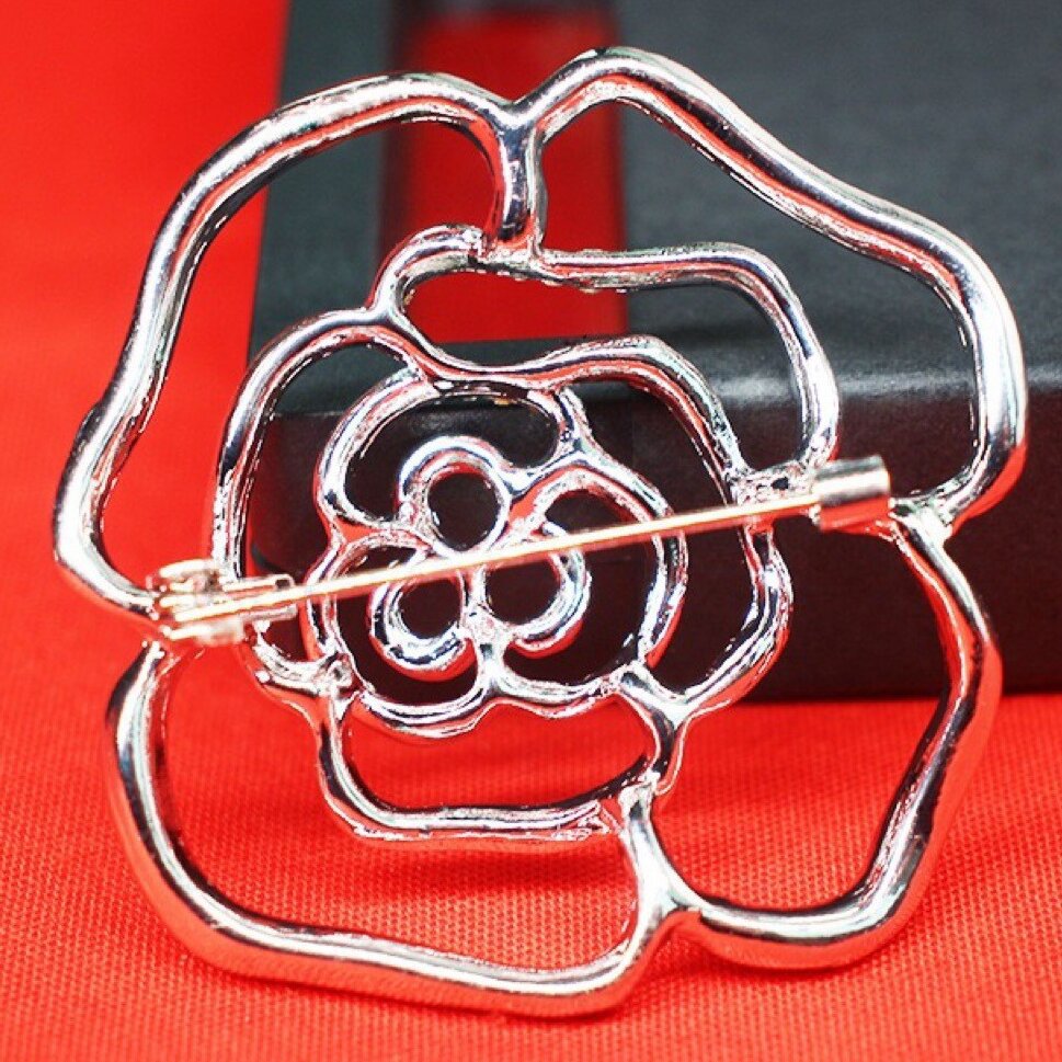 コサージュ 入学式輝石装飾薔薇モチーフブローチ