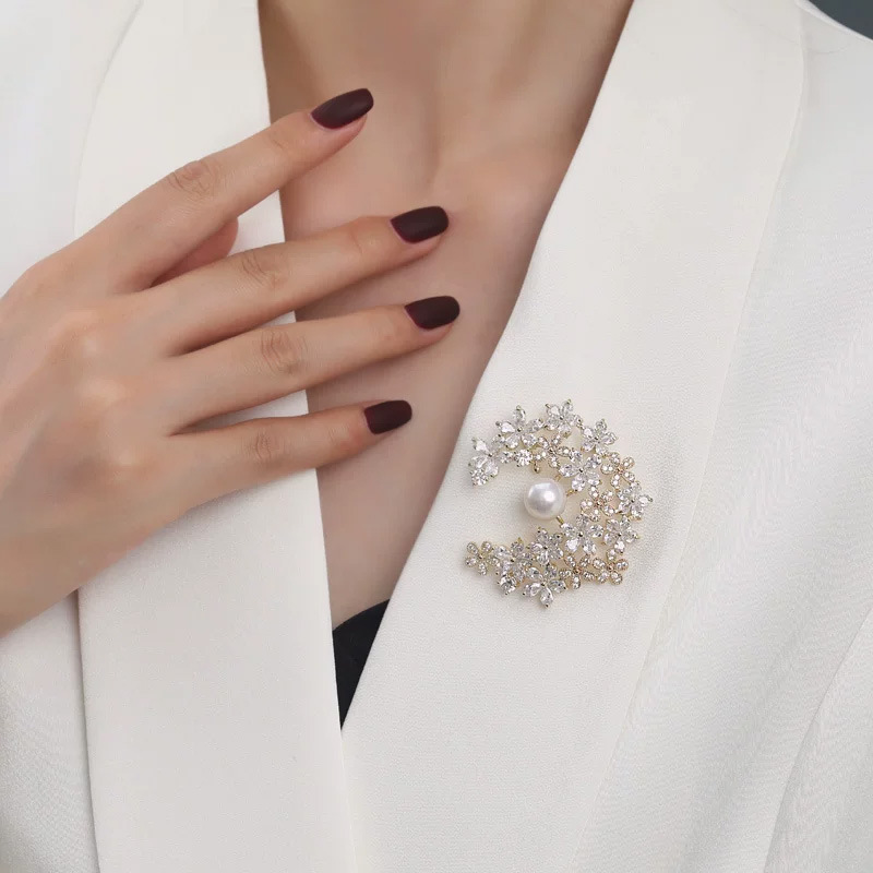 コサージュ 卒業式 桜花舞い踊る真珠の花束コサージュ