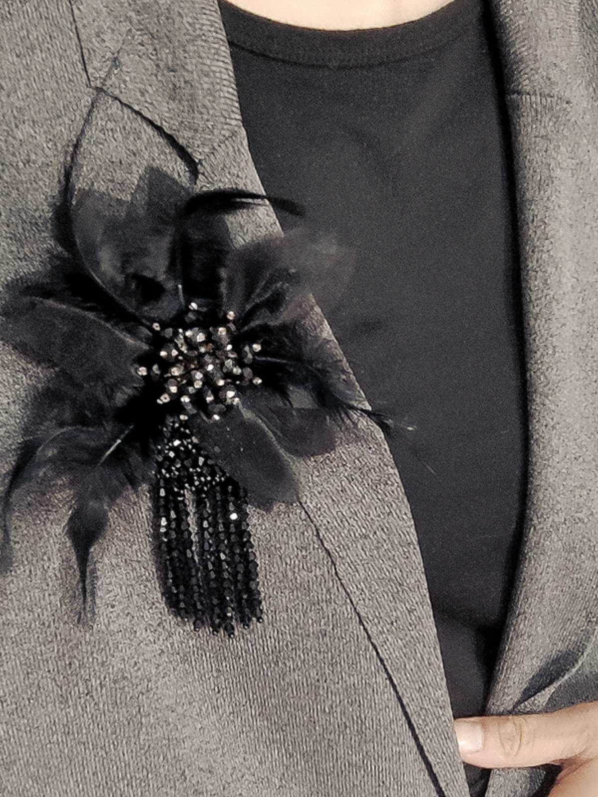 コサージュ 卒業式 クリスタル輝く羽根飾りコサージュ