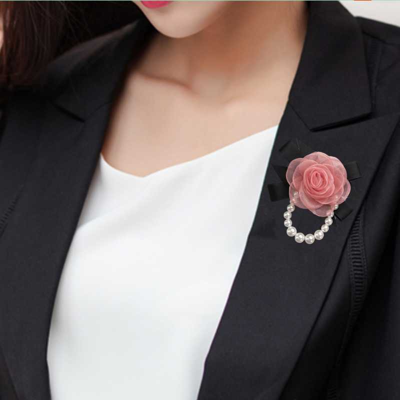 コサージュ 結婚式 薔薇真珠のエレガントコサージュ