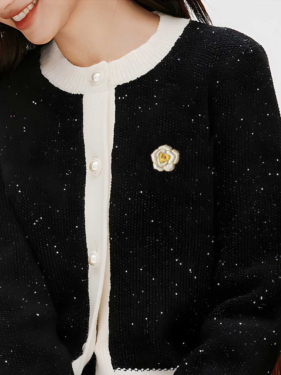 コサージュ 入学式 華やか手刺繍花ブローチ 上品な輝き